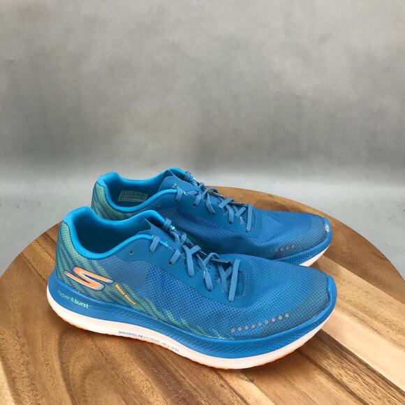 Skechers Go Run Razor Excess Running Shoes Womens 9 Blue Orange Lace Up Low Top‎ - Picture 1 of 7